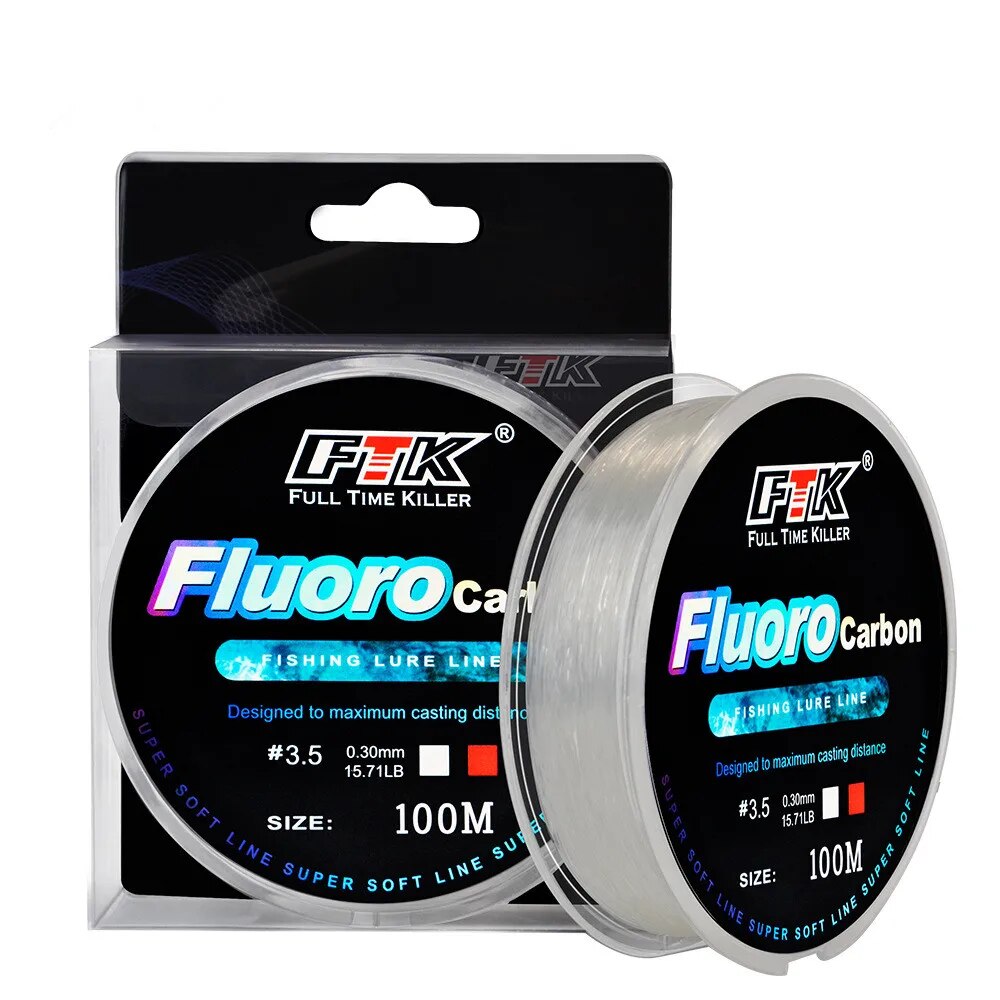 Copolymer Line - 100m Fluorocarbon Bait Fishing Line, Carbon