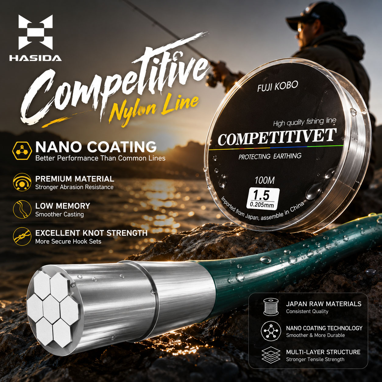 HASIDA FUJI KOBO Nylon Japanes - Copolymer Line ulasan dan harga