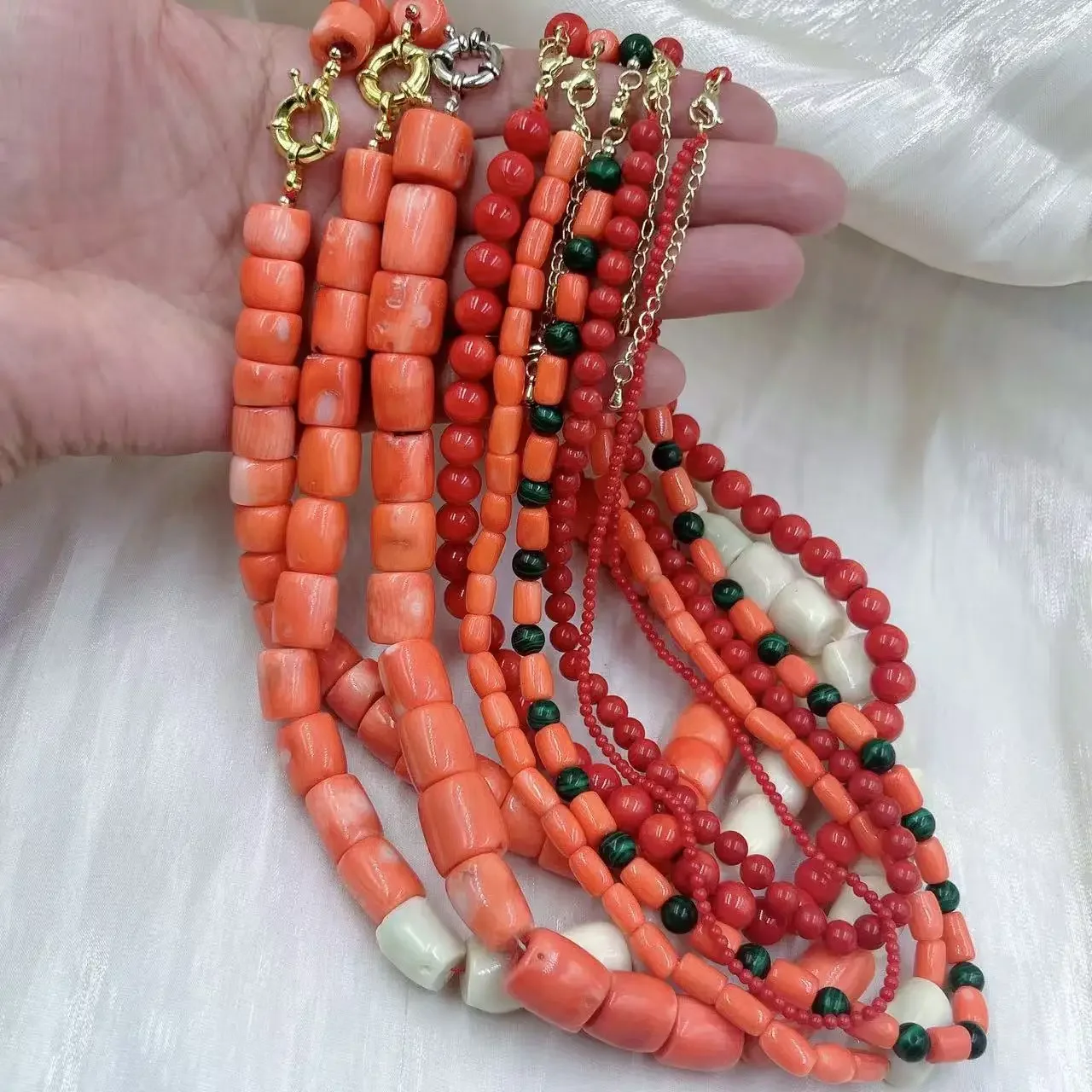 Orange Red Vintage Round Natur - Freshwater Line ulasan dan harga