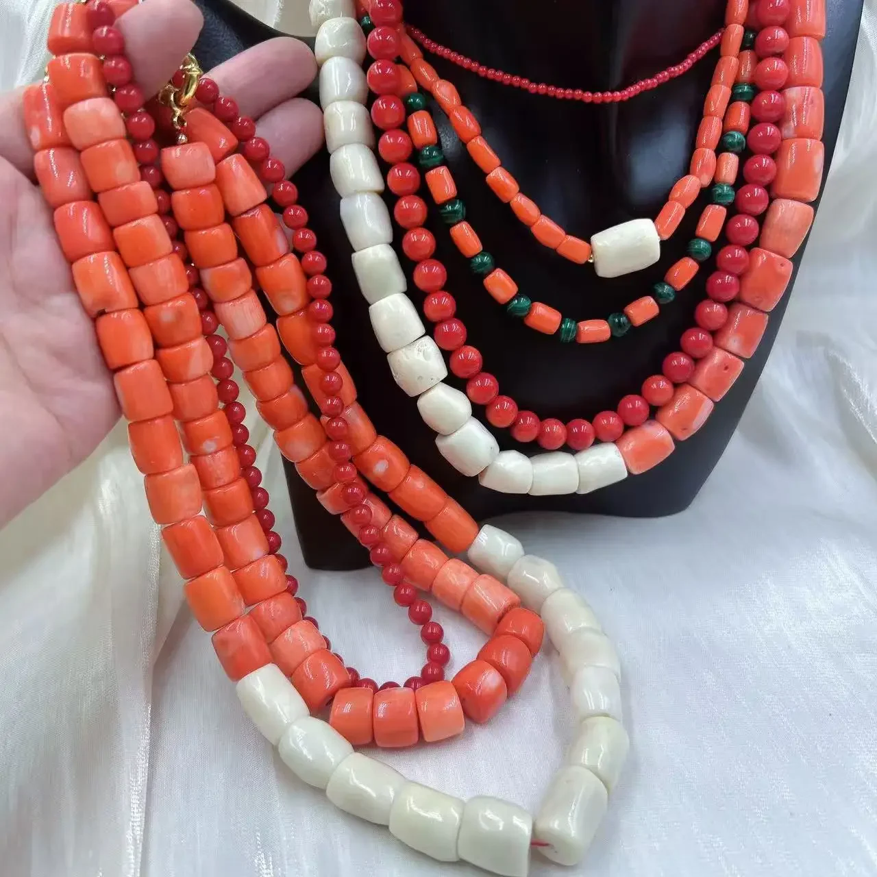 Orange Red Vintage Round Natur - Freshwater Line ulasan dan harga